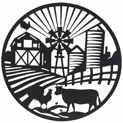 Round Farm Life Metal Wall Art 40cm.