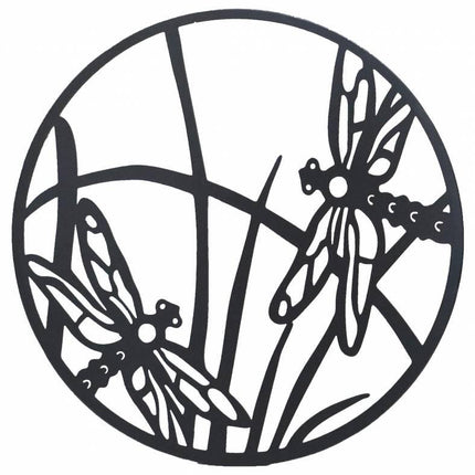 Round Dragonfly Metal Wall Art 40cm.