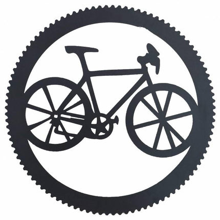 Round Bike And Cog Metal Wall Art 45x45cm.