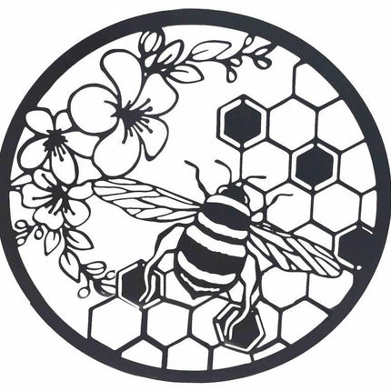Beehive Producing Honey Metal Wall Art 60cm.