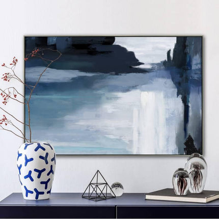 Baby Blue Framed Canvas 120x80cm.