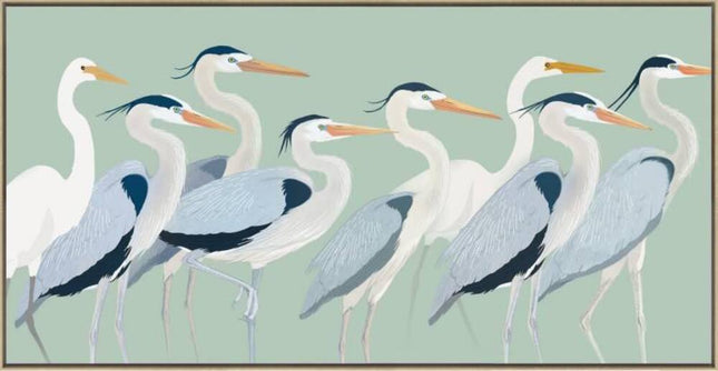 Flock of Birds Framed Canvas 120cm.