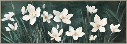 Blooming Flower Framed Artwork 150x50cm.