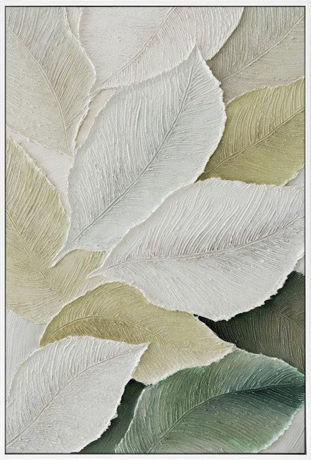 Organic Leaves Framed Artwork 120cm.