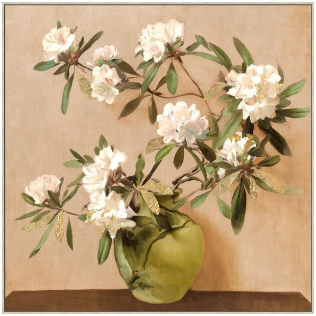 Neutral Floral Vase Framed Artwork 80cm.