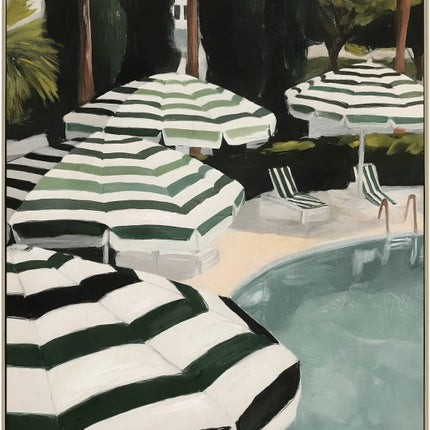Chateau Pool Framed Artwork 120cm.