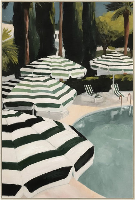 Chateau Pool Framed Artwork 120cm.