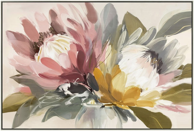 Protea Duet Framed Artwork 80cm.