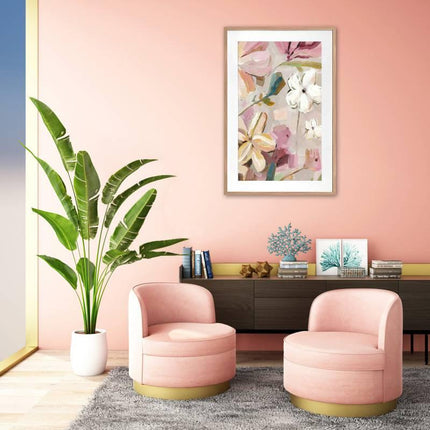 Mimi Floral Artwork Framed W Glass Front 80x120cm.