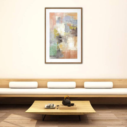 Hudson Abstract Artwork Framed W Glass Front 80x120cm.