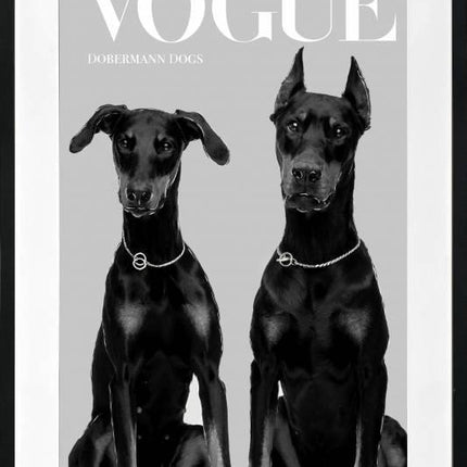 Luxury Dog Artwork Framed W Glass Front 80x120cm.