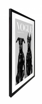 Luxury Dog Artwork Framed W Glass Front 80x120cm.