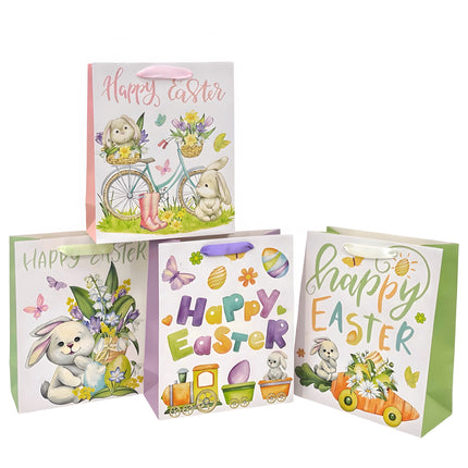 bulk 24 Xlarge Easter Time Gift Bag 4 Assort 31x42cm.