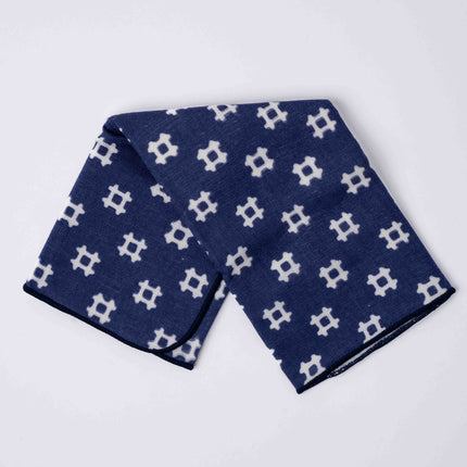 Face Towel Crosshatch Navy.