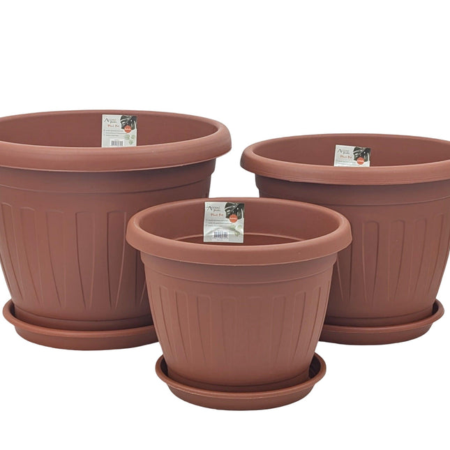 bulk 15 Garden Plastic Pot & Saucer Small Size 28x22cm.