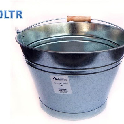 bulk 8 Galvanized Bucket w Handle 10L 28cm.