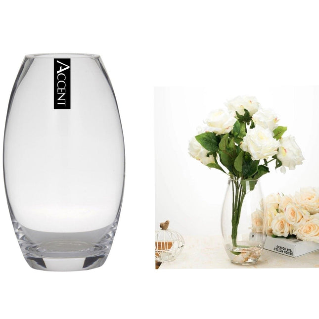 bulk 6 Round Belly Glass Vase Flower 31cm.