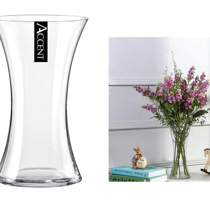 bulk 12 Glass Waisted Vase Flower 15cm.