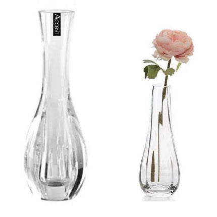bulk 12 Glass Ribeed Vase 25cm.