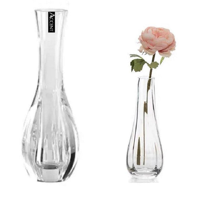 bulk 12 Glass Ribeed Vase 25cm.