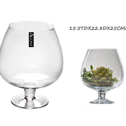 bulk 4 Glass Brandy Balloon Vase Flower 25cm.