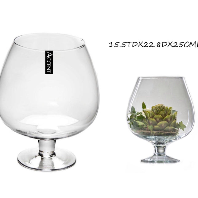 bulk 4 Glass Brandy Balloon Vase Flower 25cm.