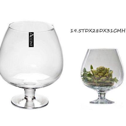 bulk 2 Glass Brandy Balloon Vase 31cm.
