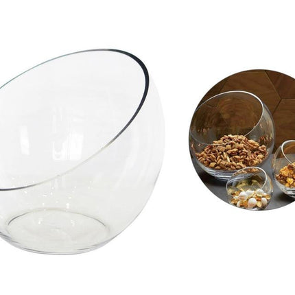 bulk 4 Glass Vase Slanted Top 24cm.