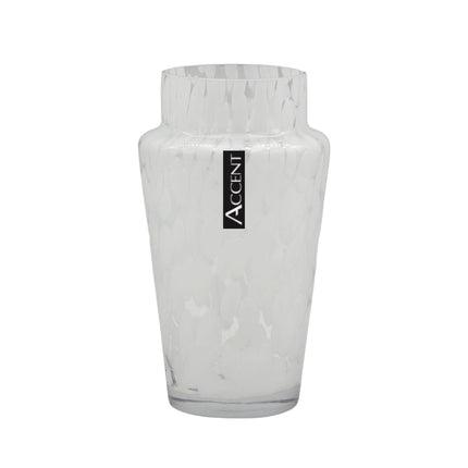 bulk 6 White Speckle Tapered Vase 21cm.
