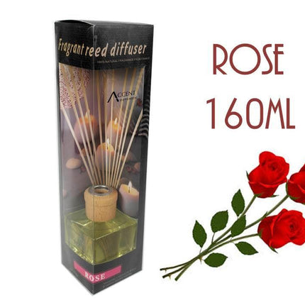 Bulk 12 Fragrant Oil Diffuser Rose 160ml 12 Rattan Sticks.