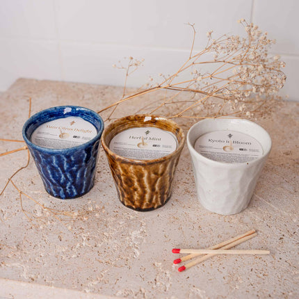 Candle Herbal Mint Blue Ceramic 180g.