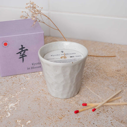 Candle Kyoto in Bloom White Ceramic 180g.