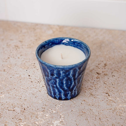 Candle Wood Sage Sea Salt Blue Ceramic 180g.