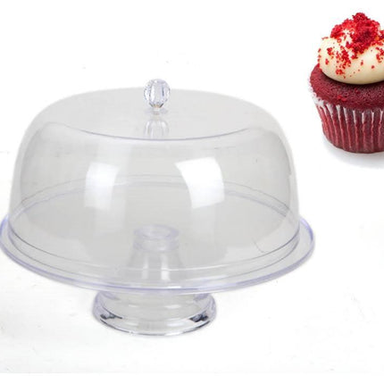 Acrylic Cake Stand w Lid Cover 34cm.