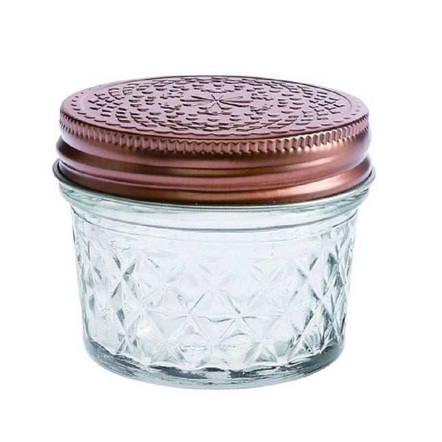 bulk 48 Diamond Look Glass Jar w Gold Lid Canister 7cm.