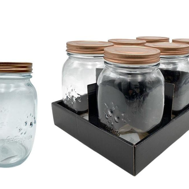 bulk 18 Glass Jar w Metal Lid 1000ml Canister 16cm.
