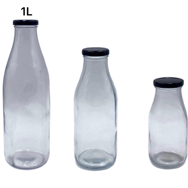 bulk 12 1L Glass Milk Bottle.
