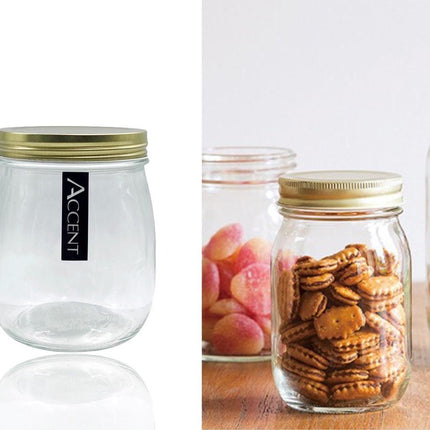 bulk 24 Glass Jar w Screw Lid 700ml Canister 13cm.