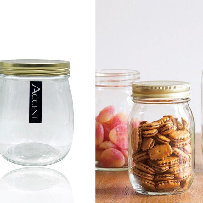 bulk 24 Glass Jar w Screw Lid 700ml Canister 13cm.