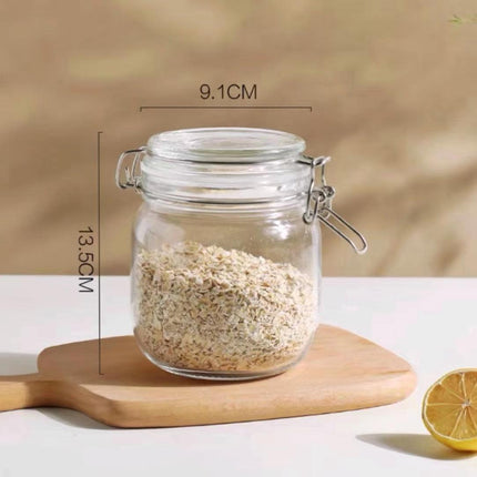 bulk 24 Glass Jar Metal Clip 700ml Canister 13cm.