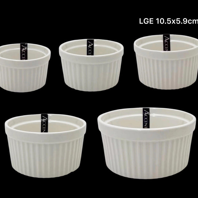 bulk 36 Large New Bone China Ramekln 10x6cm.