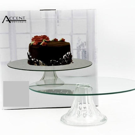 Glass Round Cake Stand 25cm.