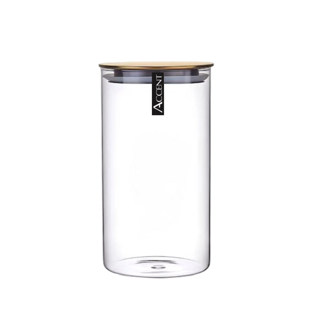 bulk 12 Glass Jar w Gold Metal Lid 10x20cm.
