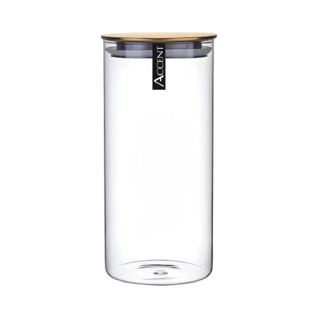 bulk 12 Glass Jar w Gold Metal Lid 10x25cm.