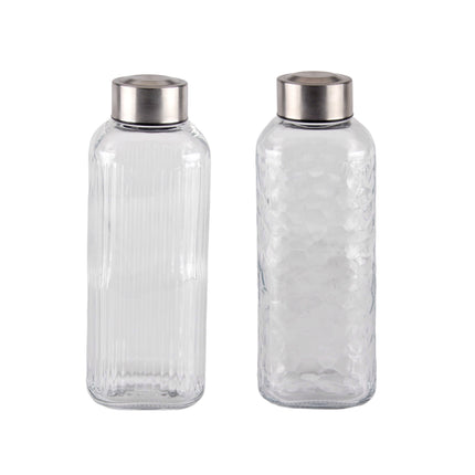 bulk 24 Glass Bottle w Metal Screw Lid 750ml Assort 8x21cm.
