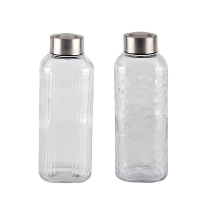 bulk 24 Glass Bottle w Metal Screw Lid 750ml Assort 8x21cm.