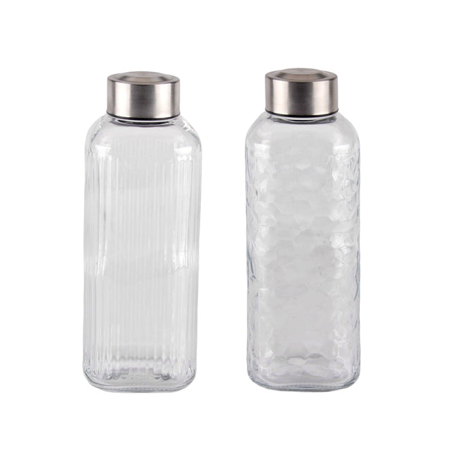 bulk 24 Glass Bottle w Metal Screw Lid 750ml Assort 8x21cm.