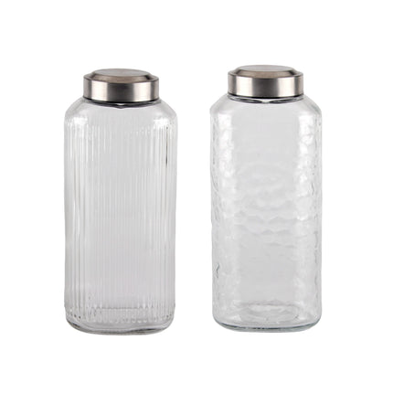 bulk 12 Glass Bottle w Metal Screw Lid 1.3Lt Assort 10x25cm.