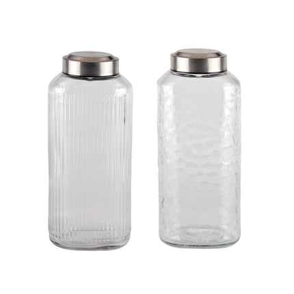 bulk 12 Glass Bottle w Metal Screw Lid 1.3Lt Assort 10x25cm.