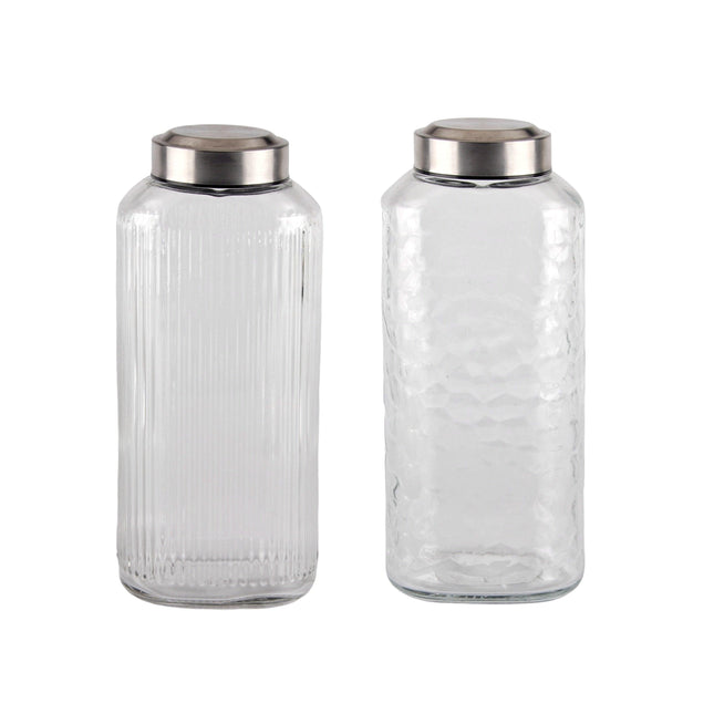 bulk 12 Glass Bottle w Metal Screw Lid 1.3Lt Assort 10x25cm.